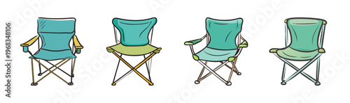 Variety of portable camping chairs, offering comfort and convenience for outdoor activities.