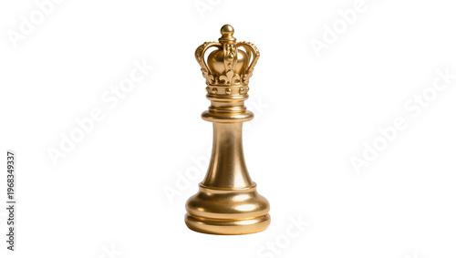 Принти на полотні Ornate golden chess king figurine with detailed crown and cylindrical body, isol