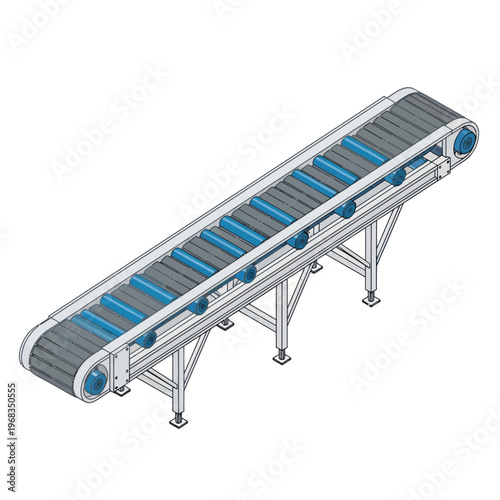 Industrial Conveyor Belt System for Material Handling and Production Lines.