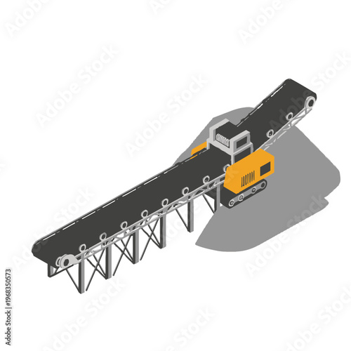Isometric Conveyor Belt System for Industrial Material Handling.