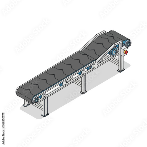 Industrial Conveyor Belt System for Material Handling and Production.