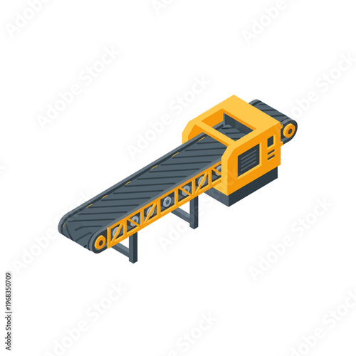 Isometric Conveyor Belt System for Industrial Production and Logistics.