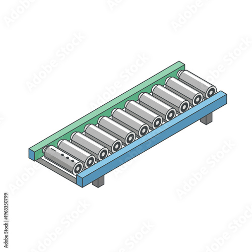 Industrial Roller Conveyor System for Material Handling and Logistics.