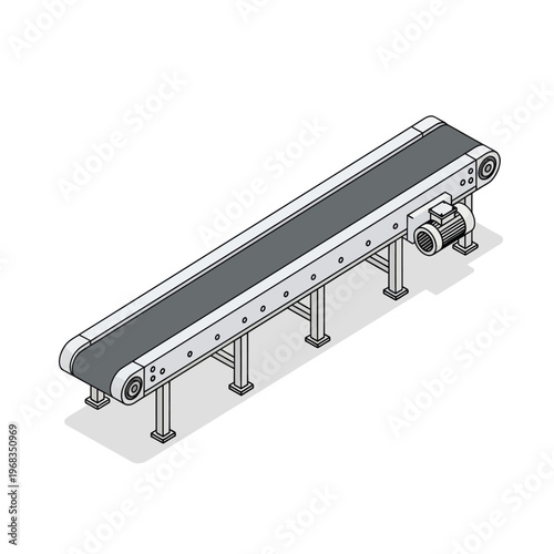 Isometric Conveyor Belt System for Industrial Production and Manufacturing.
