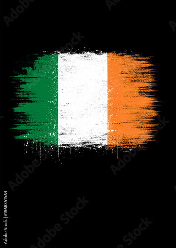 Distressed Ireland Flag Grunge Irish Tricolour Vintage Design