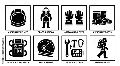 Astronaut and Space Exploration Icons