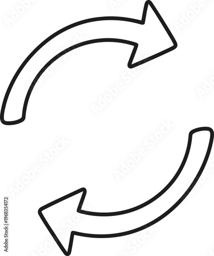 Black Arrows Forming Circular Motion.