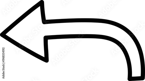 Black Arrow Pointing Left Direction Sign.