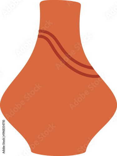 Brown Terracotta Clay Pot Vessel.