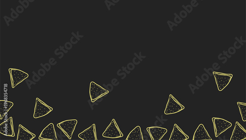 Samosa Pattern Design. Frame Indian Snack Illustration. Crispy Fried Pastry Motif. Handdrawn Street Food Style.