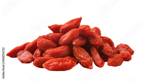 Bild auf Leinwand Pile of vibrant dried goji berries showcasing their wrinkled texture and deep re