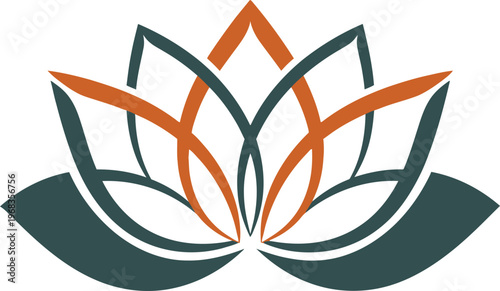 Lotus Flower Icon Graphic Design.