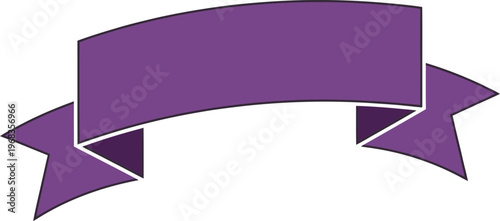 Purple Ribbon Banner Label Icon.