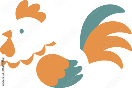 Rooster Bird Animal Illustration Design.