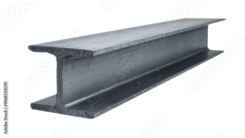 Fotografie Heavy duty gray steel I-beam construction element, showcasing robust structural