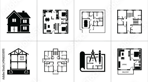 Architecture and Building Design Vector Icons