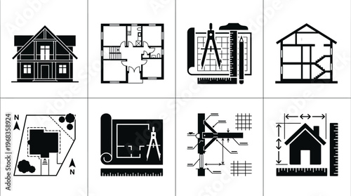 Architecture and Building Design Vector Icons
