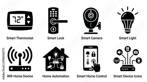 Smart Home Devices and Automation Icons