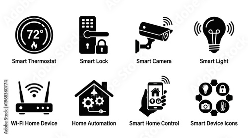 Smart Home Devices and Automation Icons