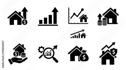 Real Estate Investment and Property Growth Icons
