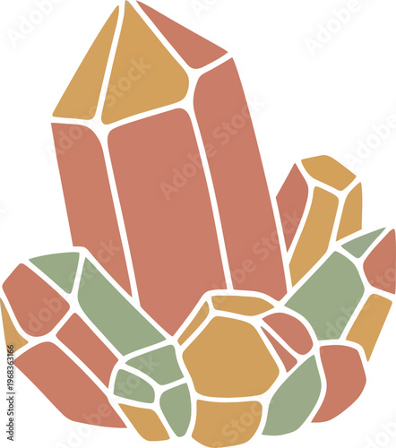 Colorful Crystal Cluster Mineral Specimen.