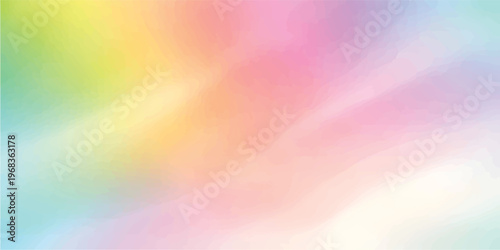 An abstract colorful background with soft bokeh textures features a bright rainbow gradient and blurred motion waves for an artistic wallpaper design