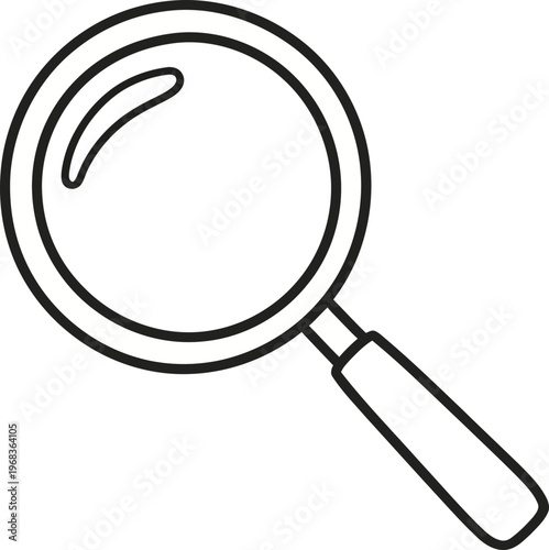 Magnifying glass line art icon.