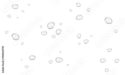 Realistic water drops. PNG drops, condensation on the window, transparent water drop. Abstract water drops, bubbles on transparent background, digital liquid design, Stock royalty free	