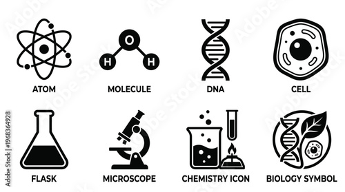 Biology and Laboratory Science Vector Icons