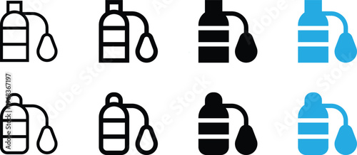 Set of blood pressure monitor icons, sphygmomanometer symbols, medical equipment for measuring blood pressure, vector illustration