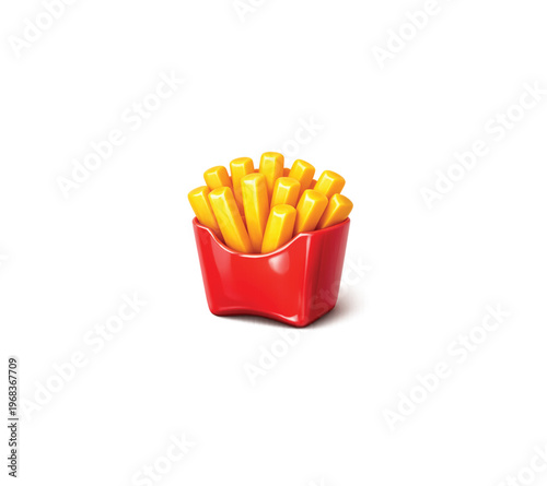 french fries on white background