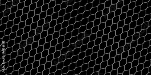 Fishing net seamless pattern. Soccer and football gates mesh. Fishnet texture. Basketball hoop and hockey net pattern. Sportswear texture. Chain link fence. Vector illustration on black modern vector