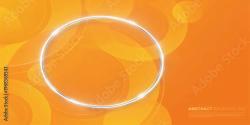 Fresh orange juice in a cold glass with abstract circles on an orange background isolated on white for a healthy breakfast refreshment