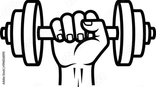 Hand holding dumbbell in a strong grip