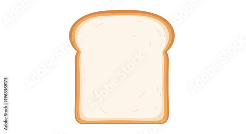 A Simple Slice of White Bread with a Golden Crust, Perfect for Various Culinary Illustrations and Designs