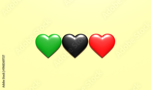 love heart shape green black red pink orange color sign symbol juneteenth june month africa america human right freedom nubes diversity community event party love heart america south sfrica background