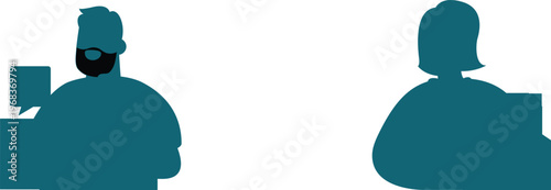 Two people engaged in a video call from their respective desks with one holding a small device