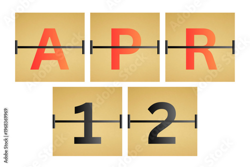 12 April calendar single day, week vector, illustration icon. golden and white color background calendar page vector for of the month April 12