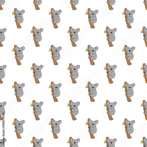 Wallpaper Mural seamless grey koala pattern on a transparent background Torontodigital.ca