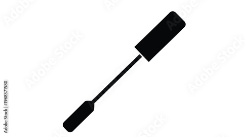 Black flathead screwdriver illustration against a white background silhouette