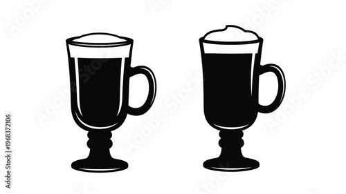 Two glasses of dark beverage showcasing a striking black silhouette
