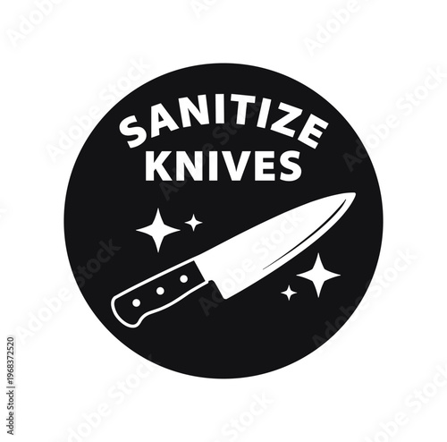 Sanitize knives icon. knife, sanitize, cleaning, sterilize, sharp blade, kitchen safety, hygiene. flat vector illustration isolated on white background.