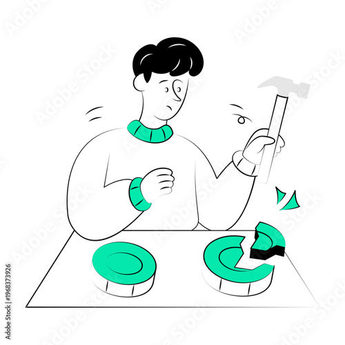 A hand drawn illustration showing bankruptcy

