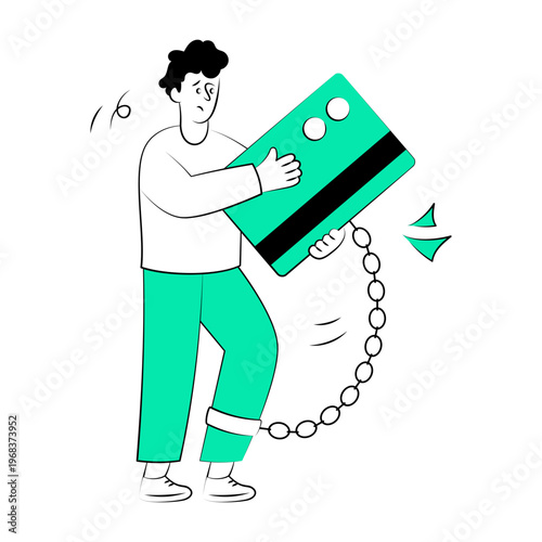 Hand drawn style illustration of debit card


