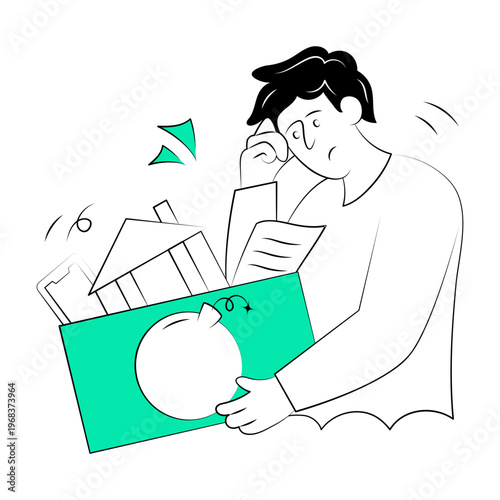 Doodle style illustration depicting personal debt

