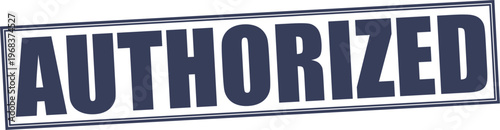 Bold uppercase authorized stamp design isolated on transparent background for official use and legal documents