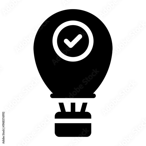 hot air balloon glyph icon