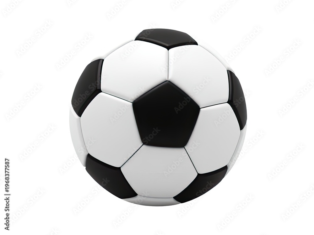 Fototapeta premium Soccer ball on a white background in black and white tones