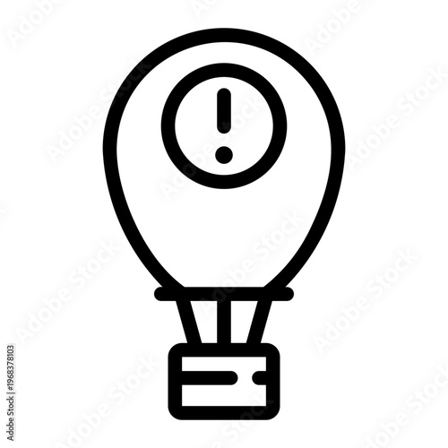 hot air balloon line icon