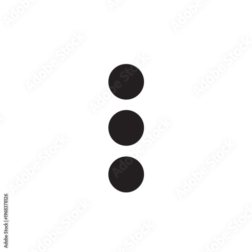 Three black dots vertically aligned on plain background for simplicity.